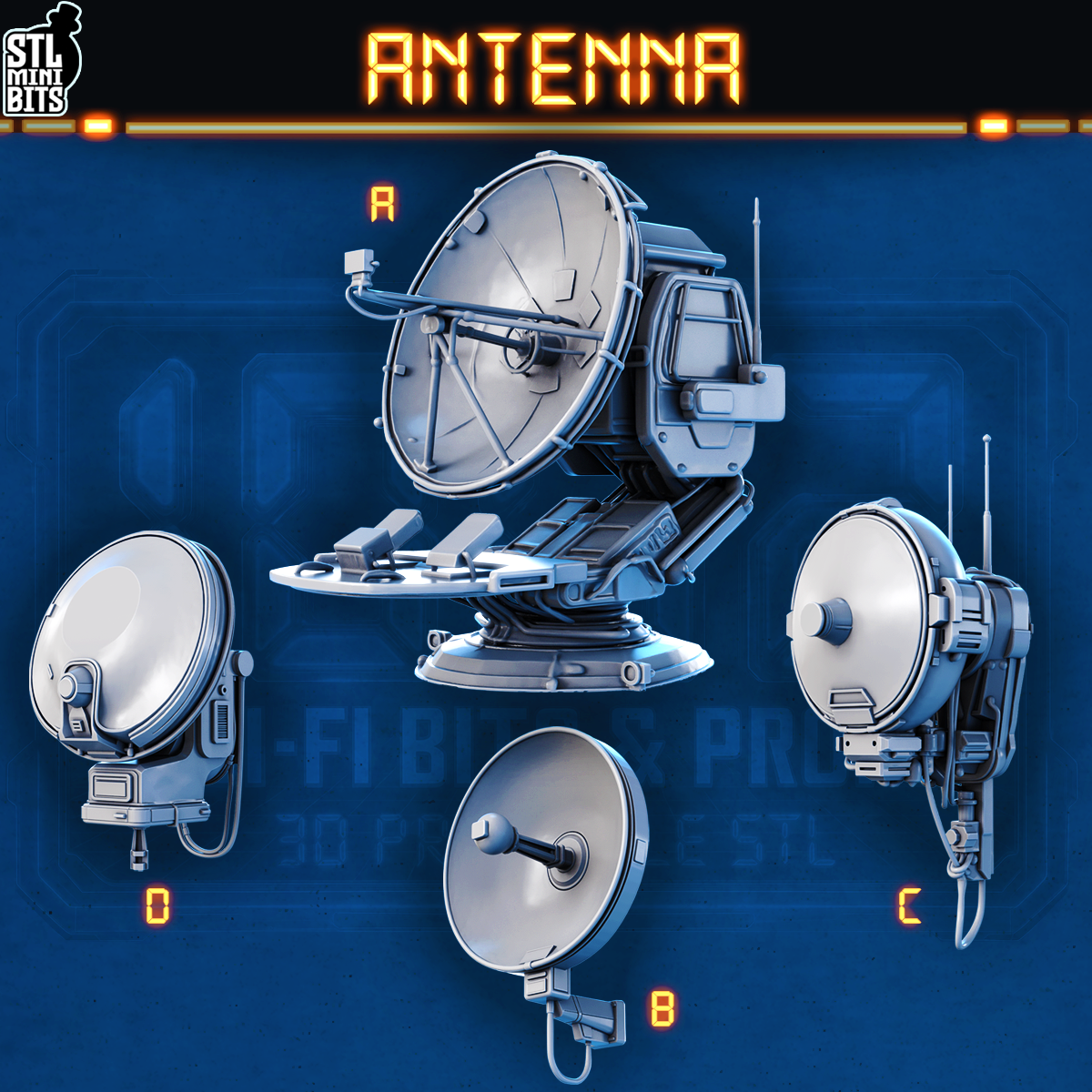 1002 SCI-FI Bits&Props - Antennas STL Digital