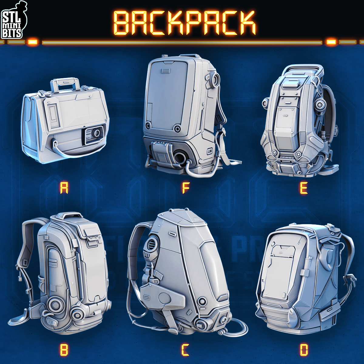 1002 SCI-FI Bits&Props - Backpacks STL Digital