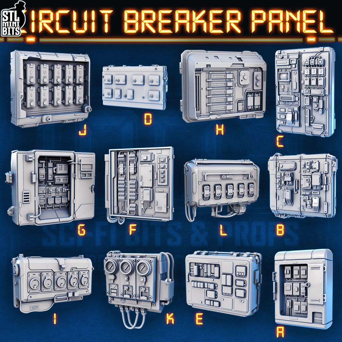 1002 SCI-FI Bits&Props - Circuit Breaker Panels STL Digital
