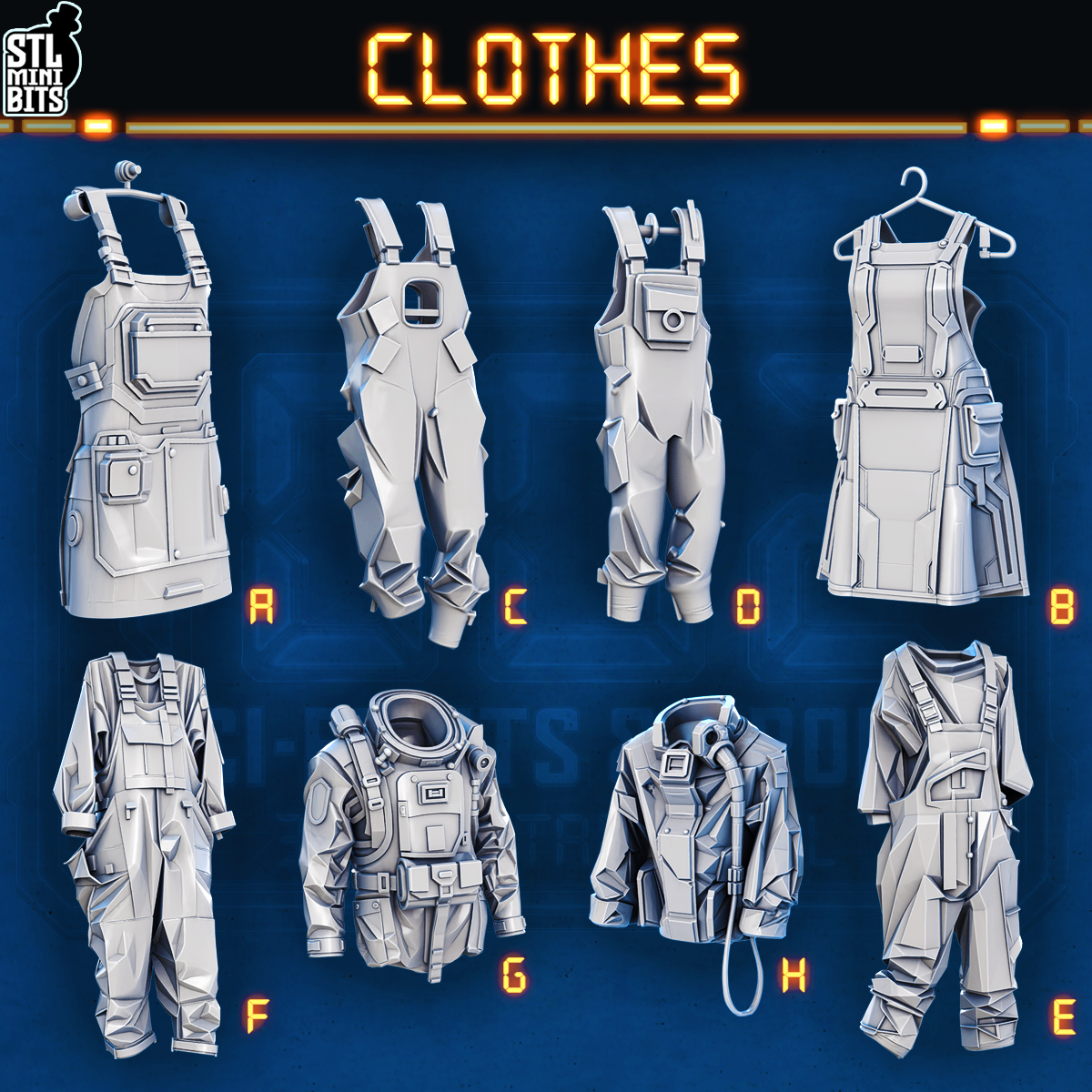 1002 SCI-FI Bits&Props - Clothes STL Digital