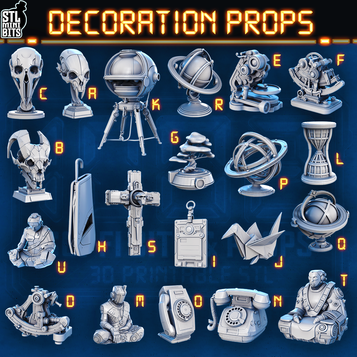 1002 SCI-FI Bits&Props - Decoration Props STL Digital