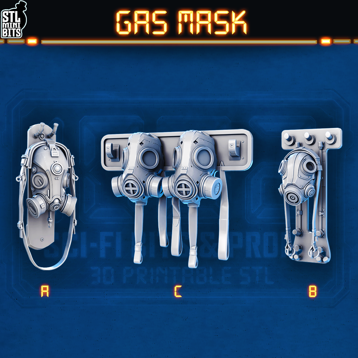 1002 SCI-FI Bits&Props - Gas Mask STL Digital