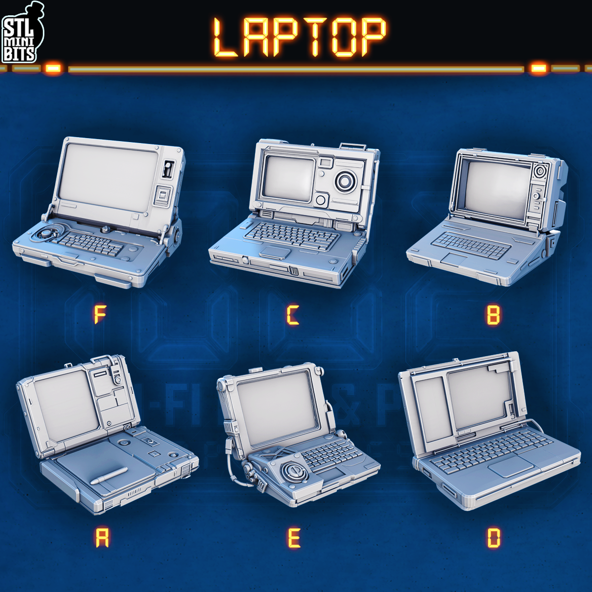 1002 SCI-FI Bits&Props – Laptops STL Digital