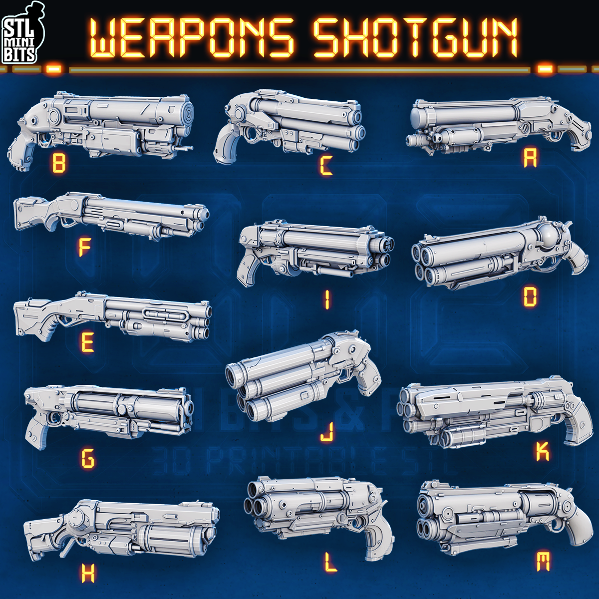 1002 SCI-FI Bits&Props – Weapons Shotgun STL Digital