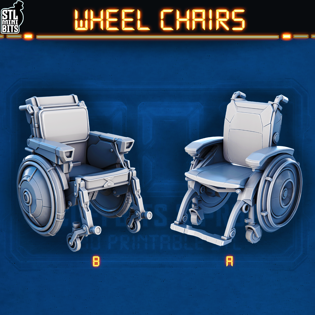 1002 SCI-FI Bits&Props – Wheel Chairs STL Digital