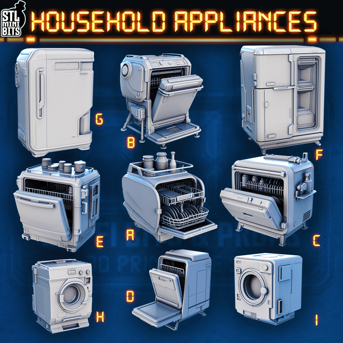 1002 SCI-FI Bits&Props – Household Appliances STL Digital
