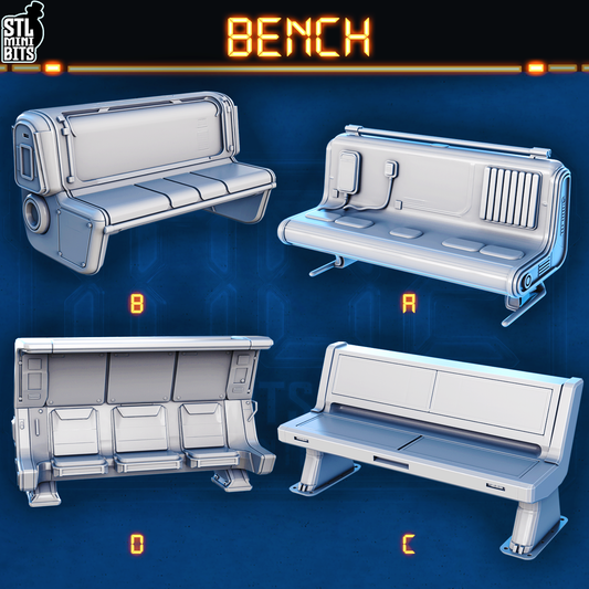 1002 SCI-FI Bits&Props - Benches STL Digital