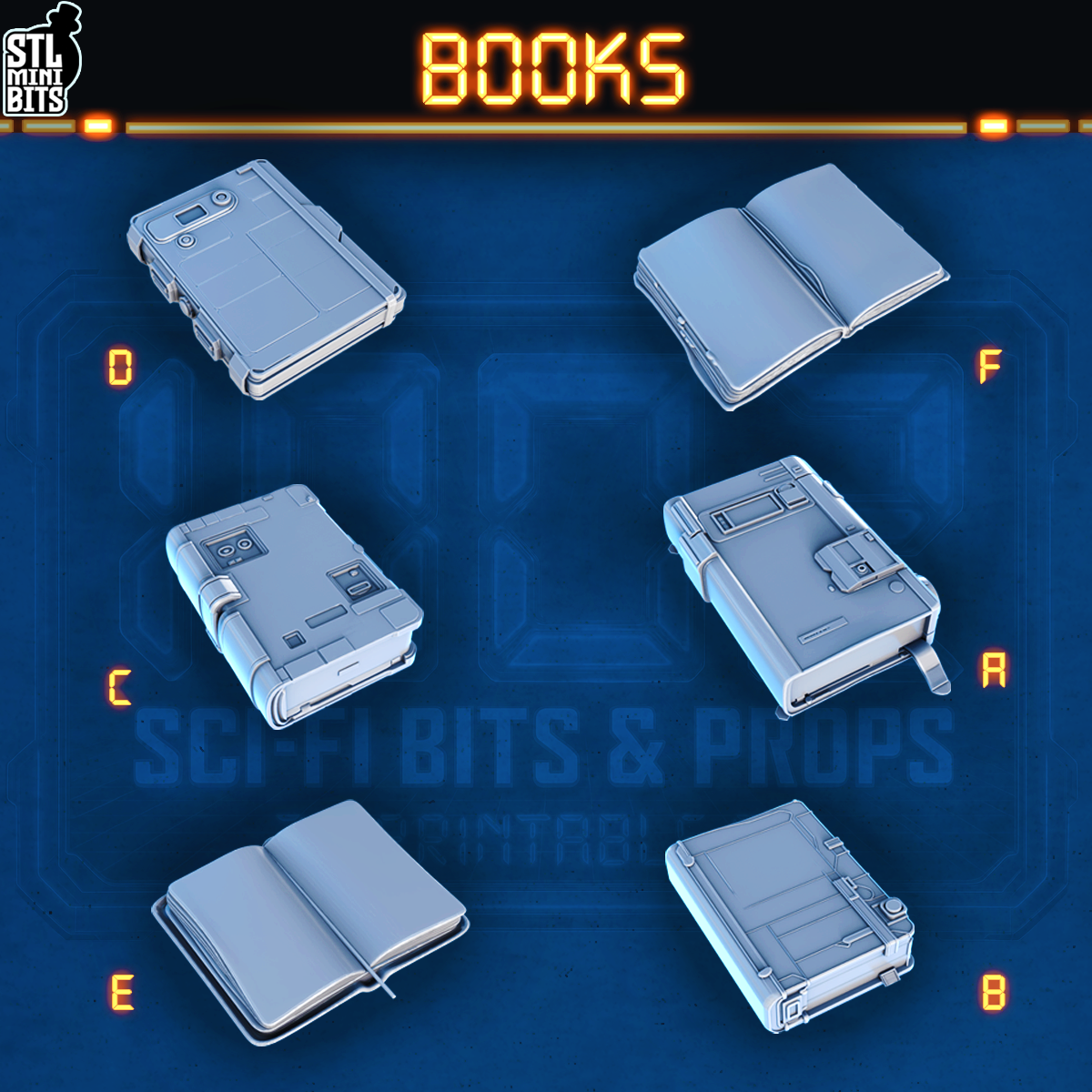 1002 SCI-FI Bits&Props - Books STL Digital