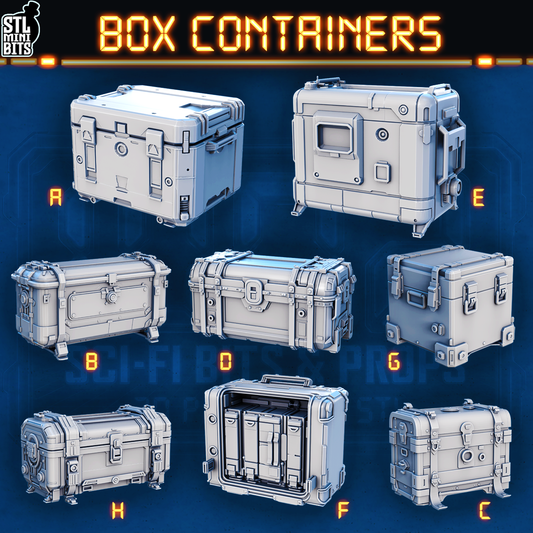 1002 SCI-FI Bits&Props - Box Containers STL Digital
