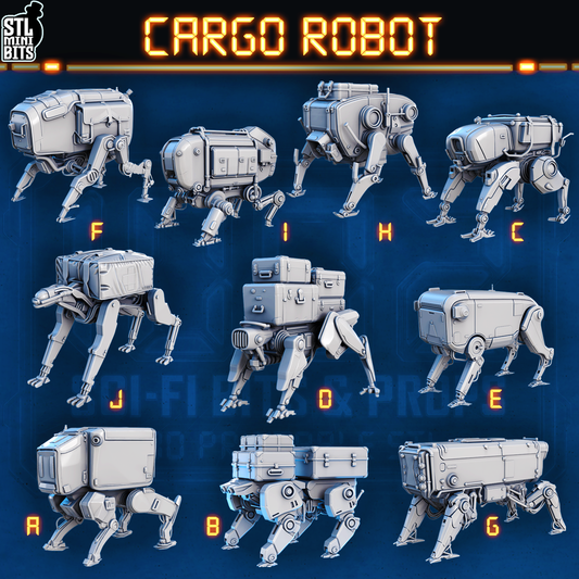 1002 SCI-FI Bits&Props - Cargo Robots STL Digital