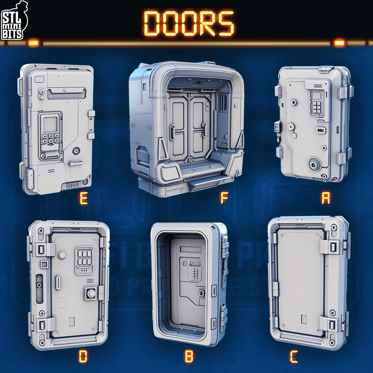 1002 SCI-FI Bits&Props - Doors STL Digital