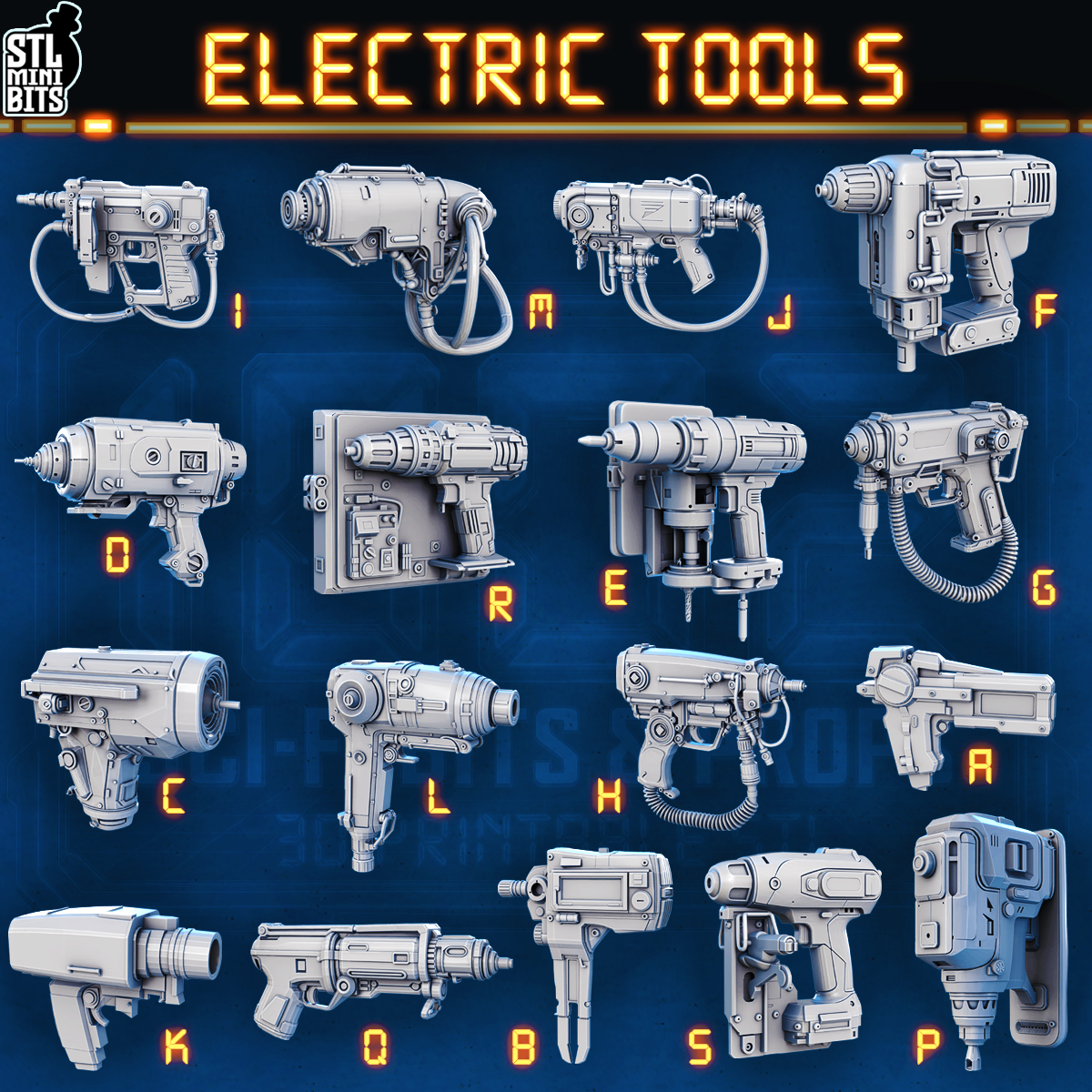 1002 SCI-FI Bits&Props - Electric Tools STL Digital