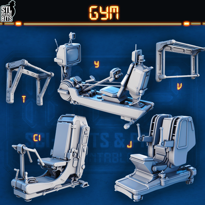 1002 SCI-FI Bits&Props - Gym Equipment STL Digital