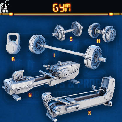1002 SCI-FI Bits&Props - Gym Equipment STL Digital