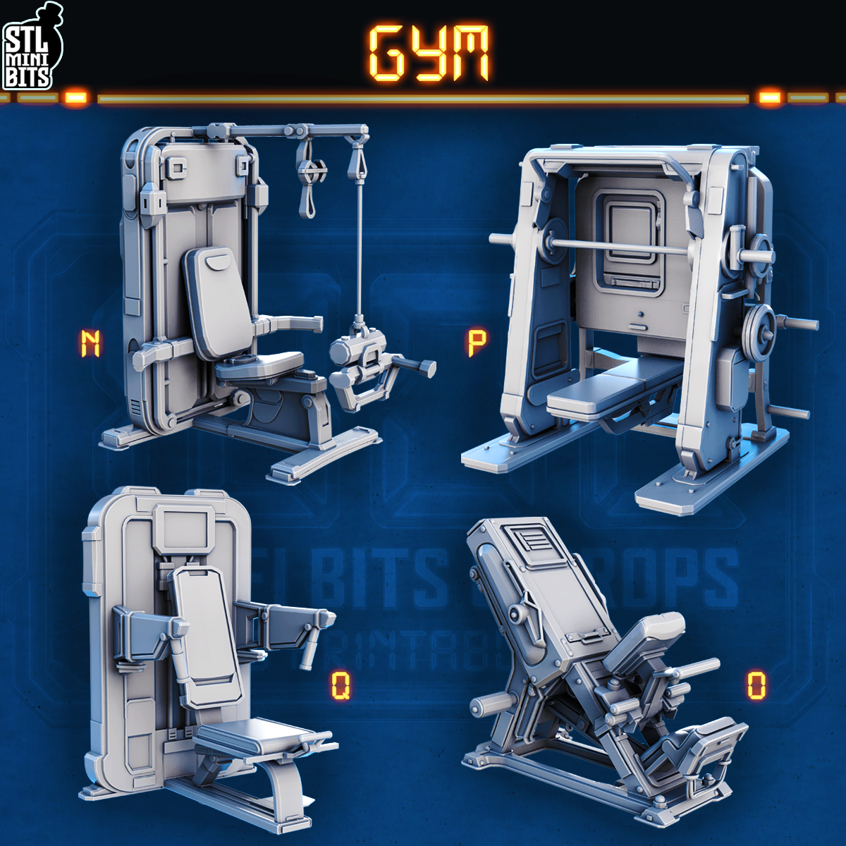 1002 SCI-FI Bits&Props - Gym Equipment STL Digital
