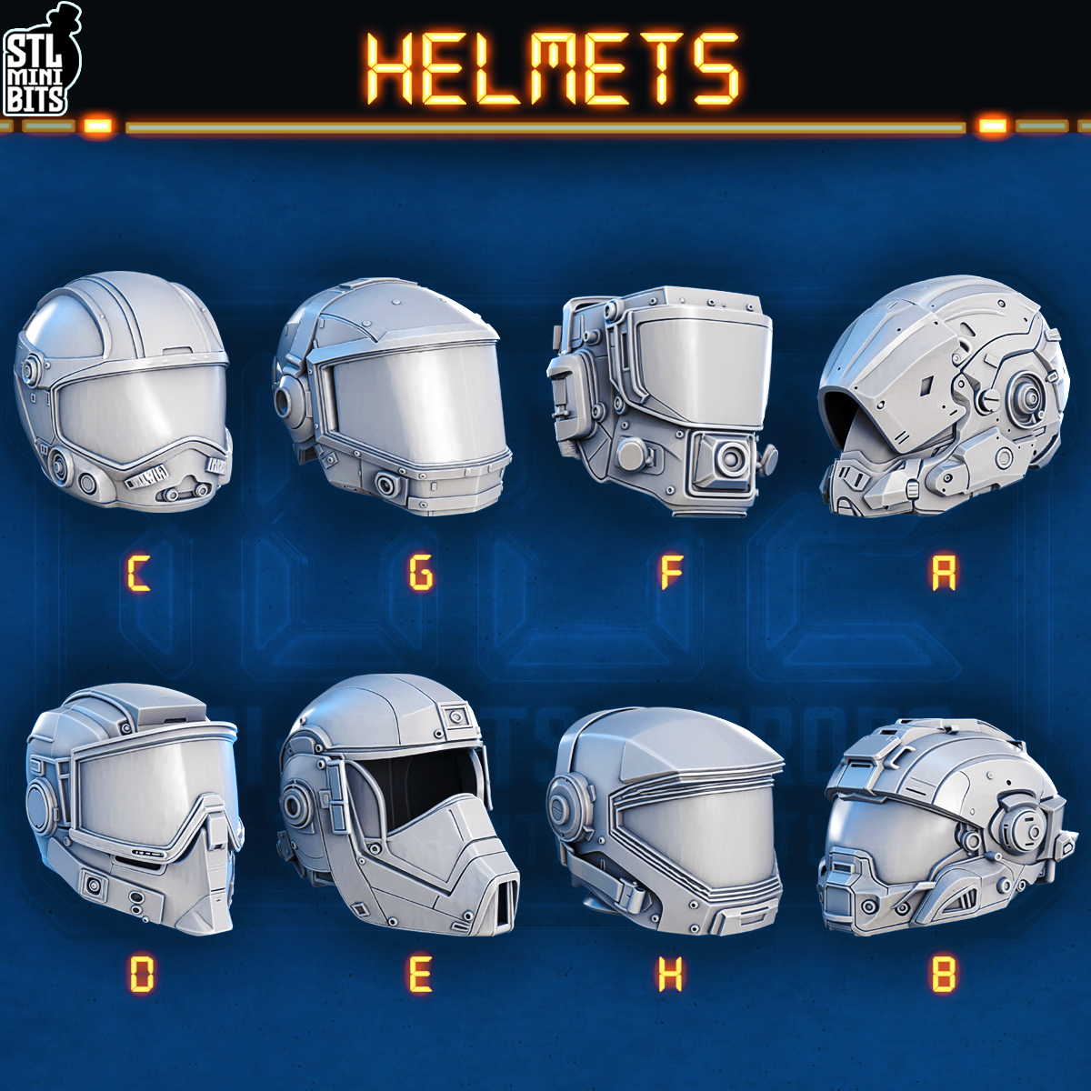 1002 SCI-FI Bits&Props - Helmets STL Digital