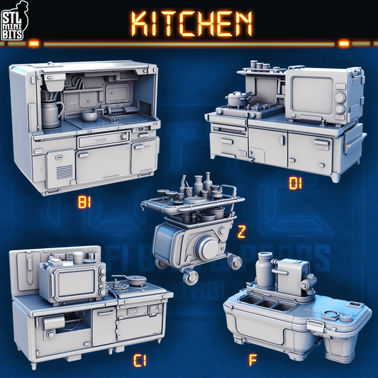 1002 SCI-FI Bits&Props – Kitchen Equipment STL Digital