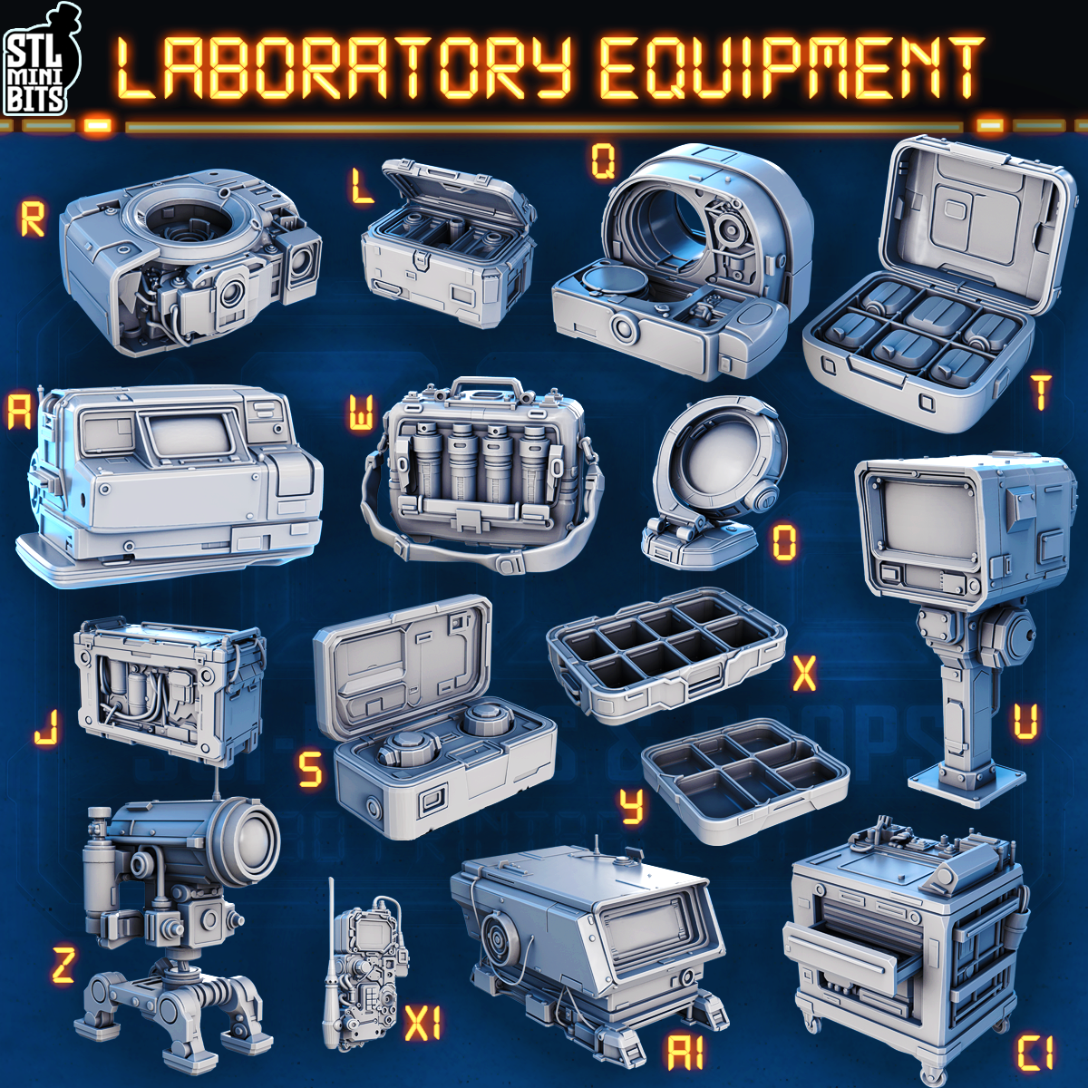 1002 SCI-FI Bits&Props – Laboratory Equipment STL Digital