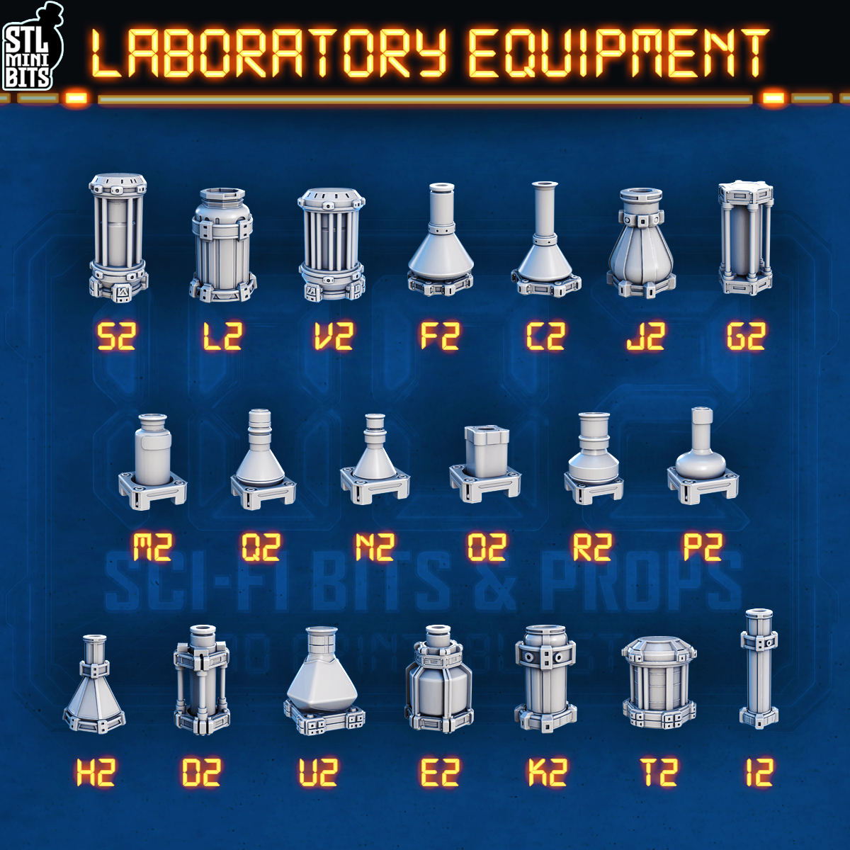 1002 SCI-FI Bits&Props – Laboratory Equipment STL Digital