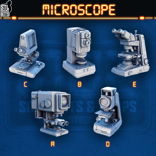 Microscope Props 1002 SCI-FI Bits&Props – Microscope STL Digital – STLMinibits