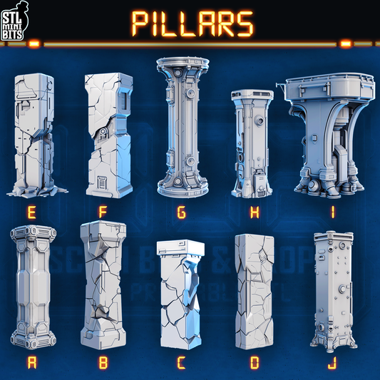 1002 SCI-FI Bits&Props – Pillars STL Digital