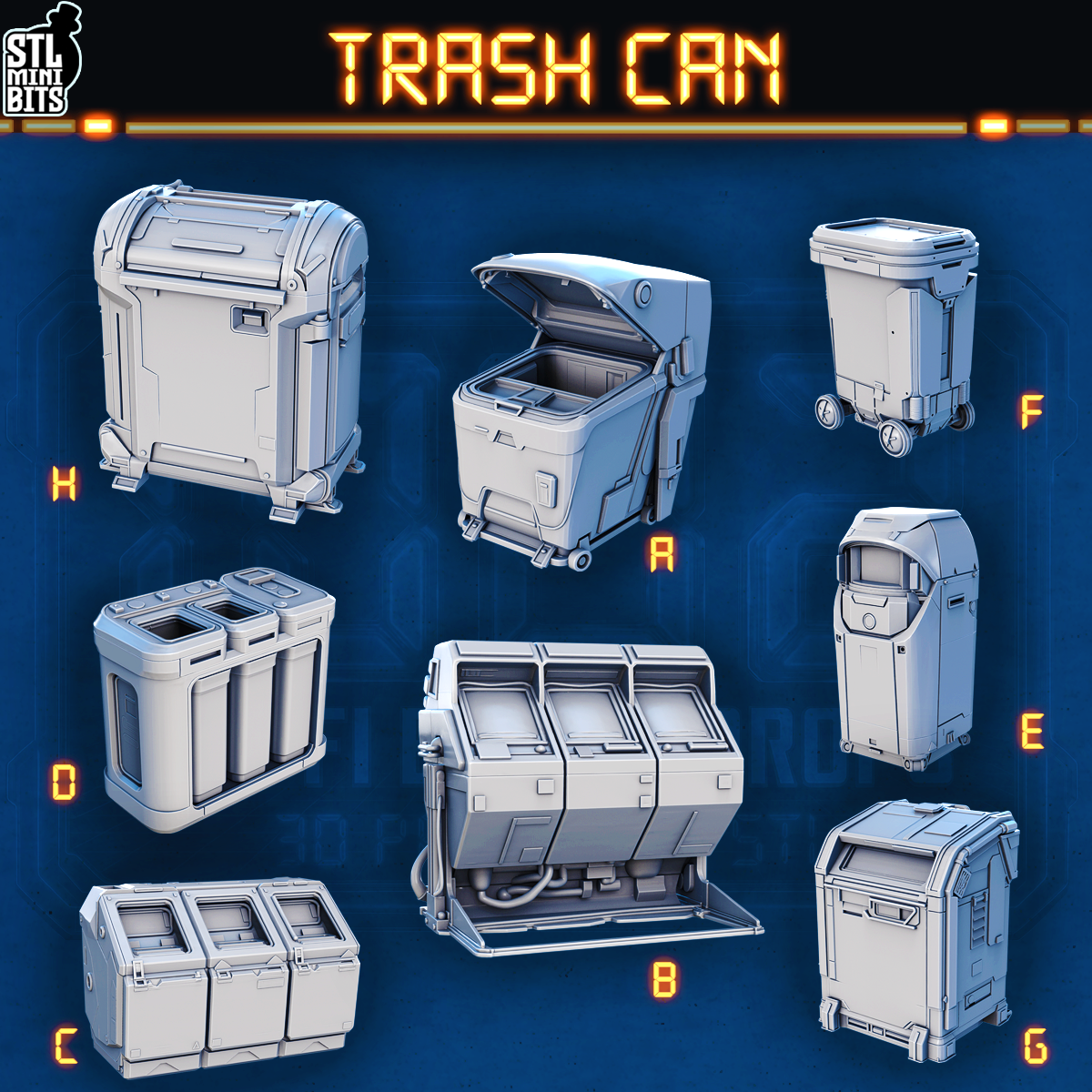1002 SCI-FI Bits&Props – Trash Can STL Digital