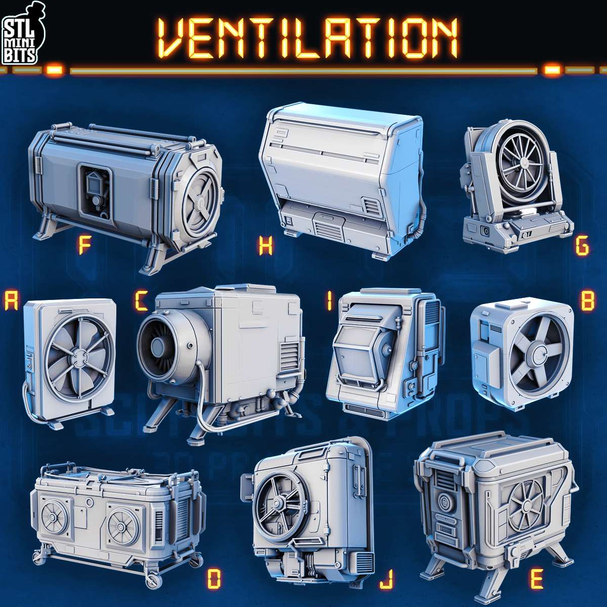 1002 SCI-FI Bits&Props – Ventilation STL Digital