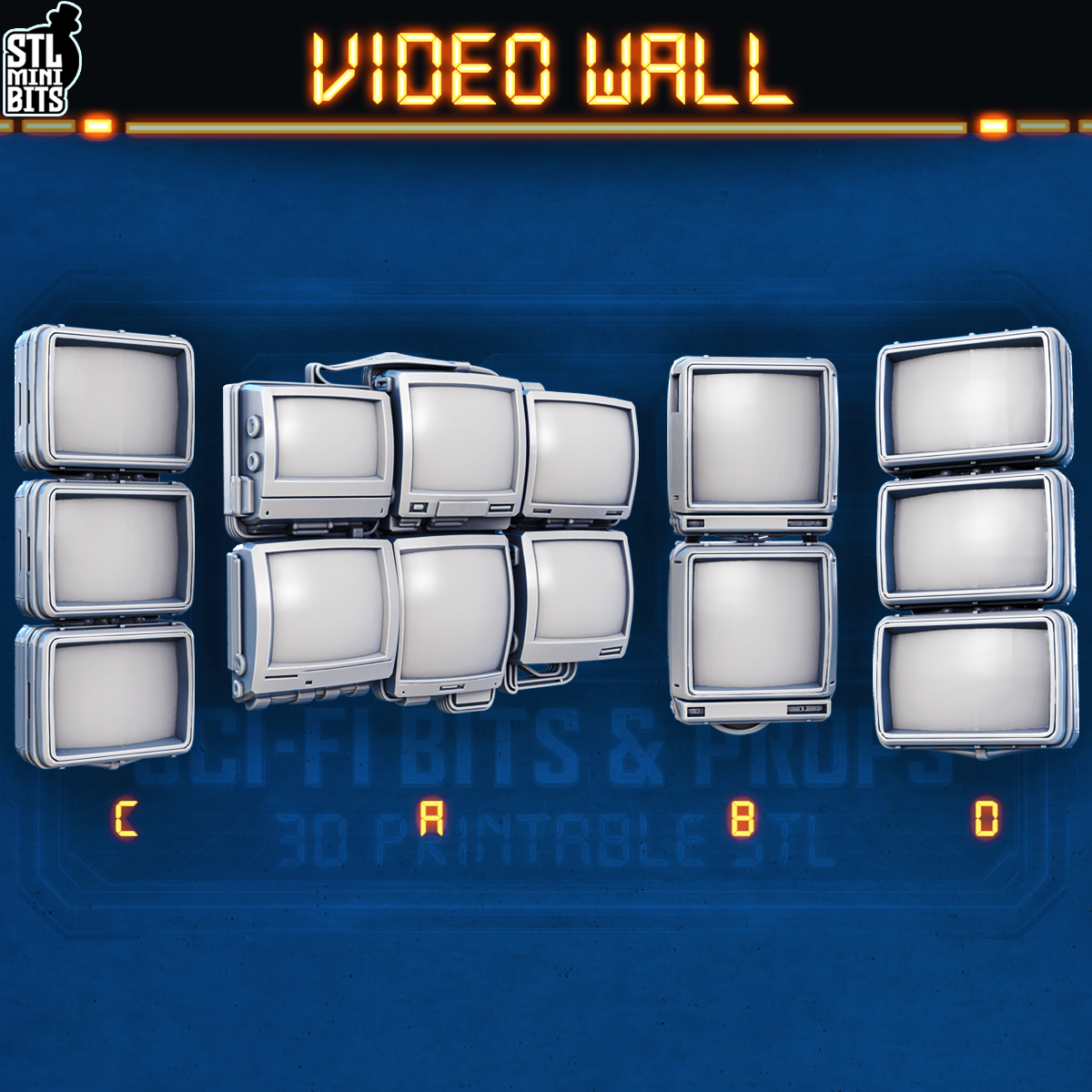 1002 SCI-FI Bits&Props – Video Wall STL Digital