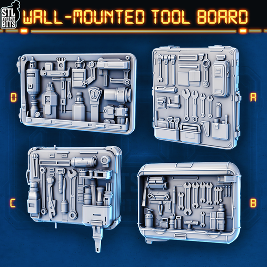 1002 SCI-FI Bits&Props – Wall Mounted Tool Board STL Digital