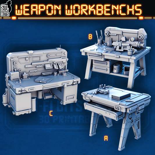1002 SCI-FI Bits&Props – Weapon Workbenchs STL Digital