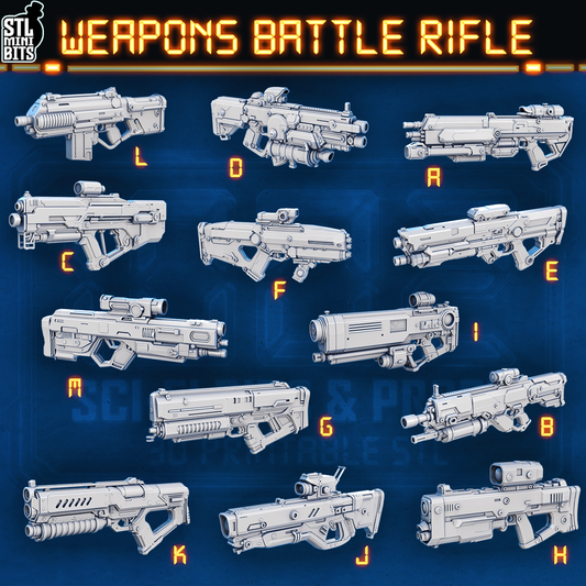 1002 SCI-FI Bits&Props – Weapons Battle Rifle STL Digital