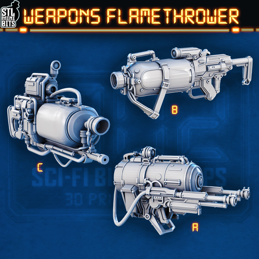 1002 SCI-FI Bits&Props – Weapons Flamethrower STL Digital