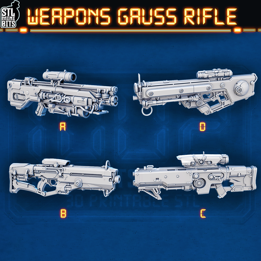 1002 SCI-FI Bits&Props – Weapons Gauss Rifle STL Digital