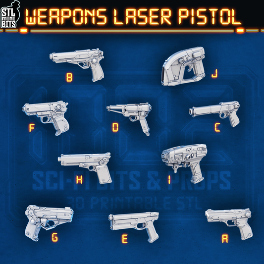 1002 SCI-FI Bits&Props – Weapons Laser Pistol STL Digital