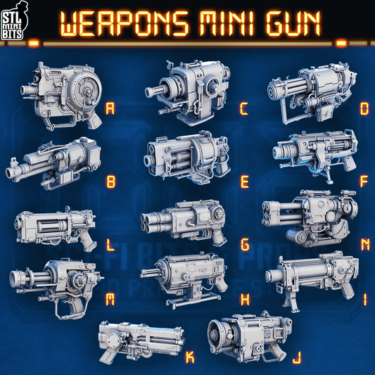 1002 SCI-FI Bits&Props – Weapons Mini Gun STL Digital