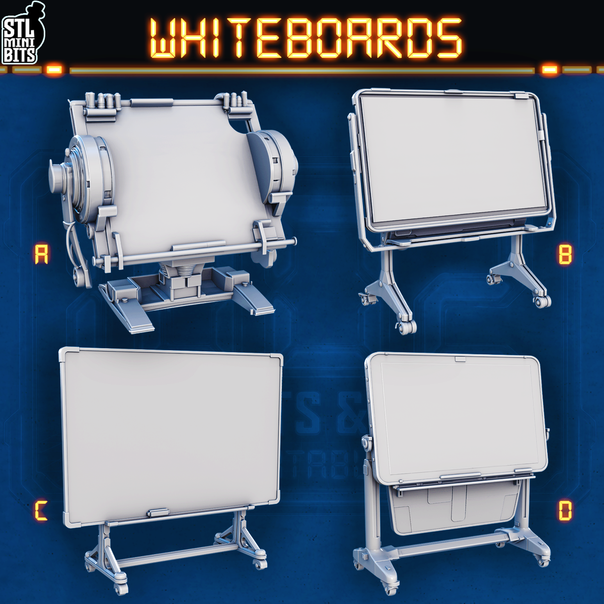 1002 SCI-FI Bits&Props – Whiteboards STL Digital