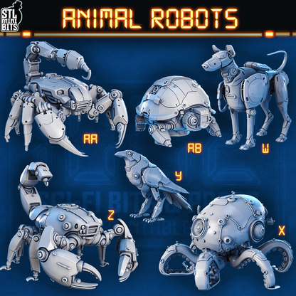 1002 SCI-FI Bits&Props – Animal Robots STL Digital