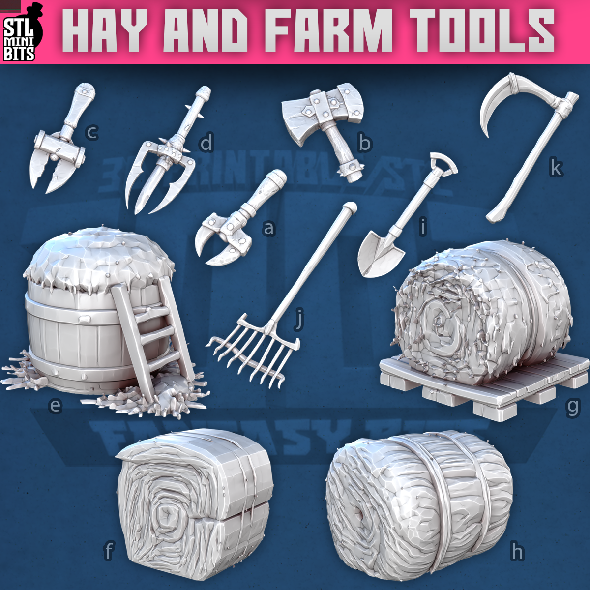 1001 Fantasy Bits - Hay and Farm Tools – STLMinibits