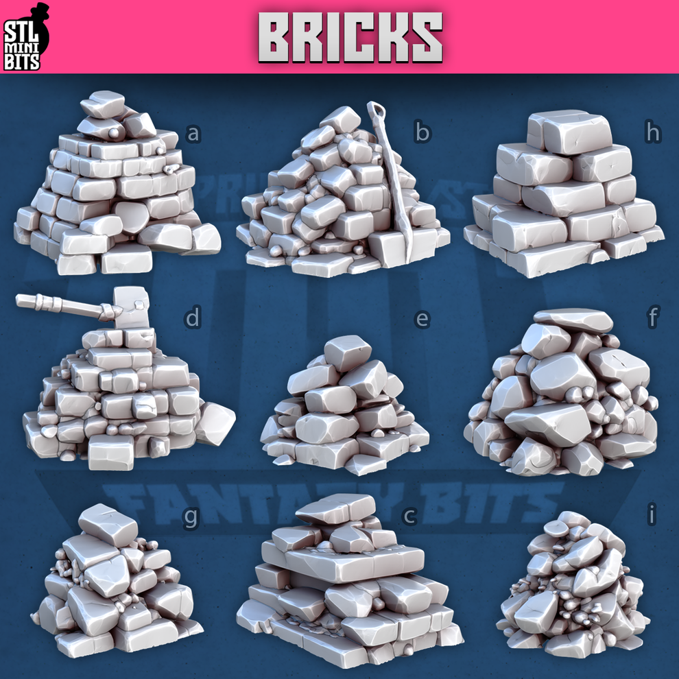 1001 Fantasy Bits - Bricks – STLMinibits